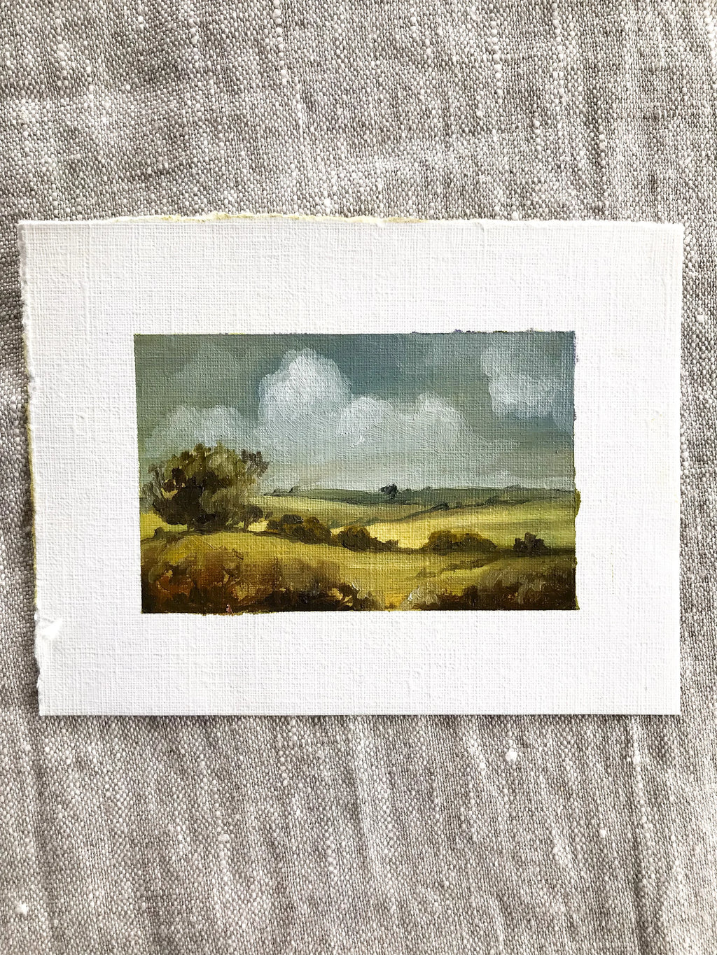 'Spring Fields' - Oil on paper original