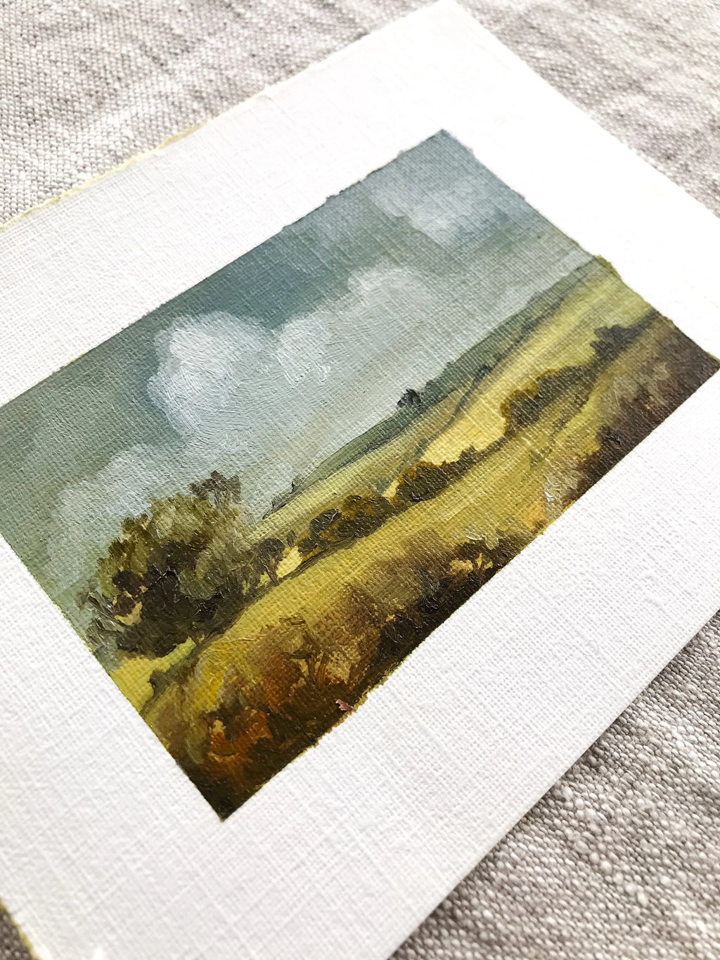 'Spring Fields' - Oil on paper original