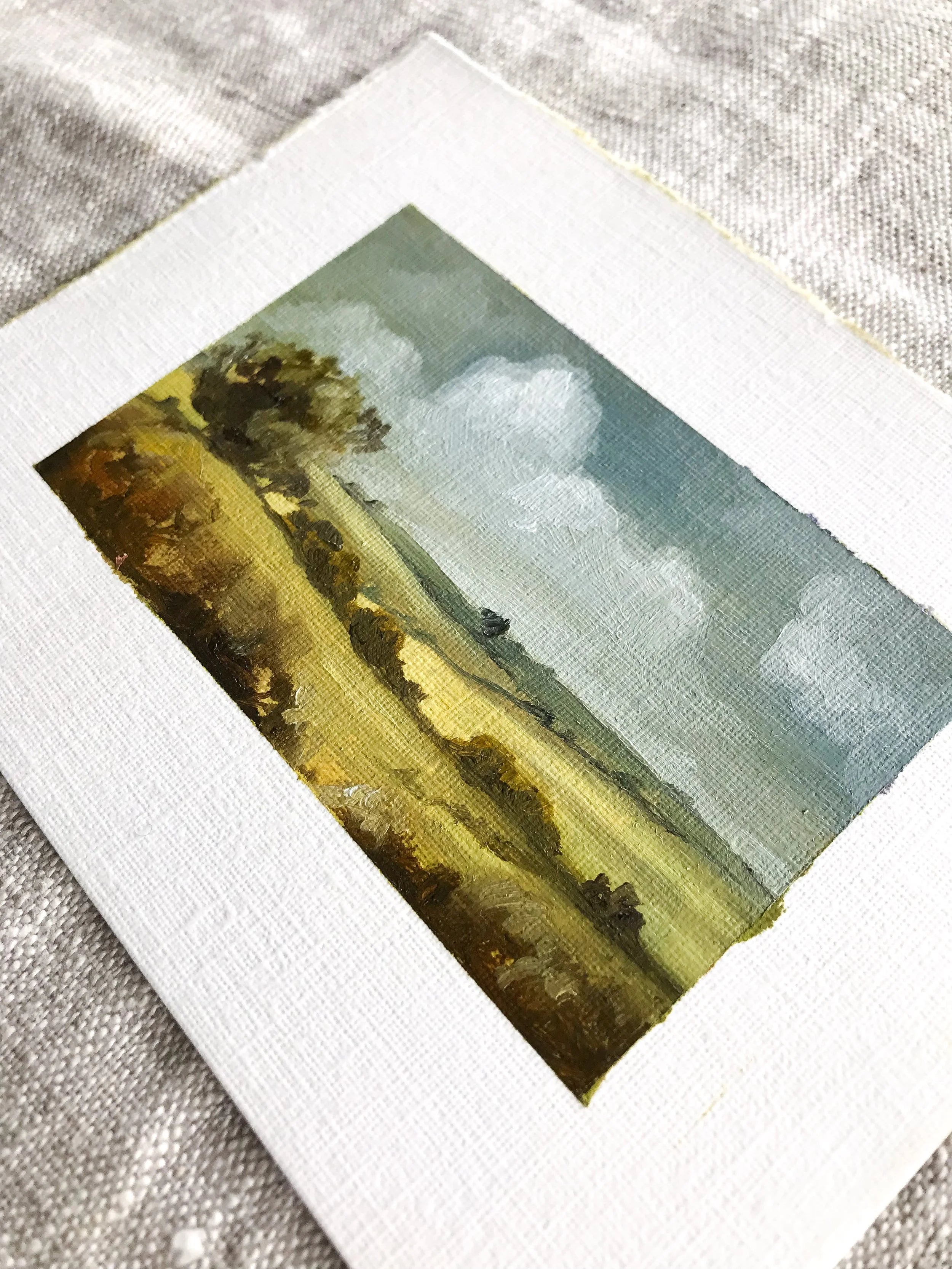 'Spring Fields' - Oil on paper original