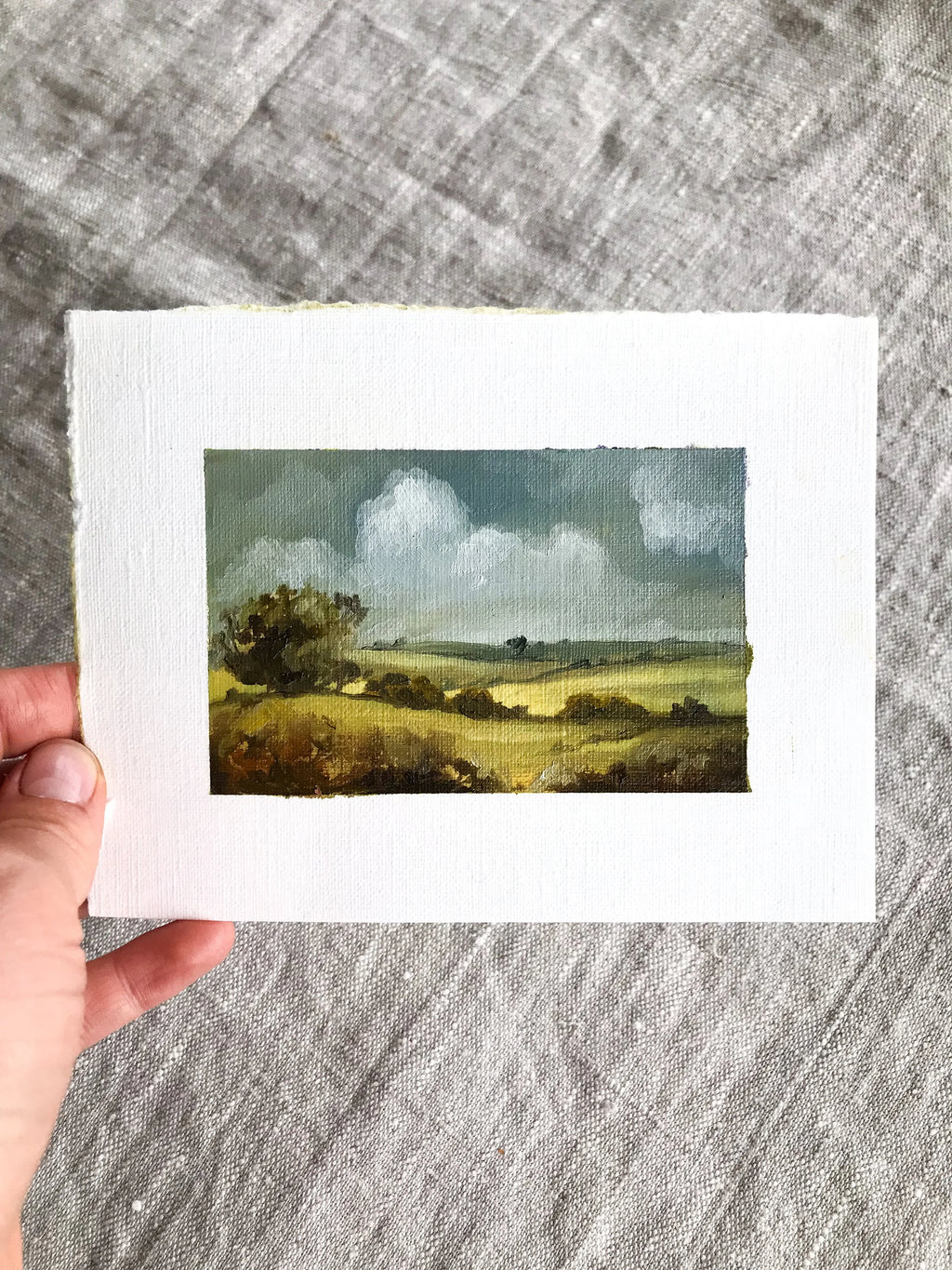 'Spring Fields' - Oil on paper original