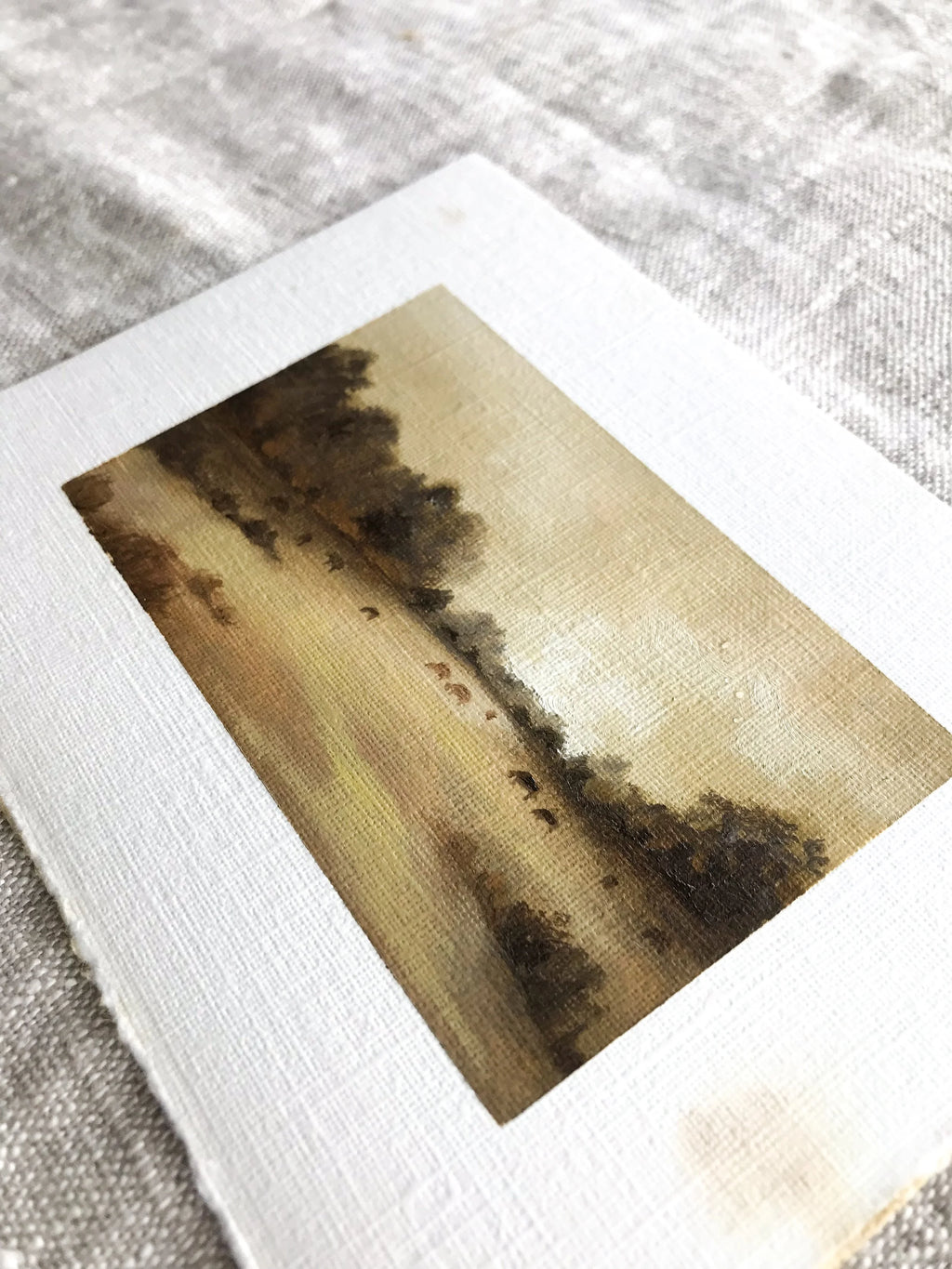 'Quiet Fields' - Oil on paper