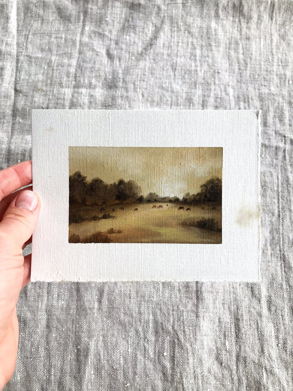 'Quiet Fields' - Oil on paper